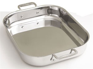 ALL CLAD ALL-CLAD STAINLESS STEEL LASAGNA PAN w/2 RED OVEN MITTS
